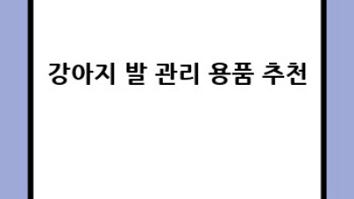 우리 강아지, 발 건강하게 지켜주기🐶🐾